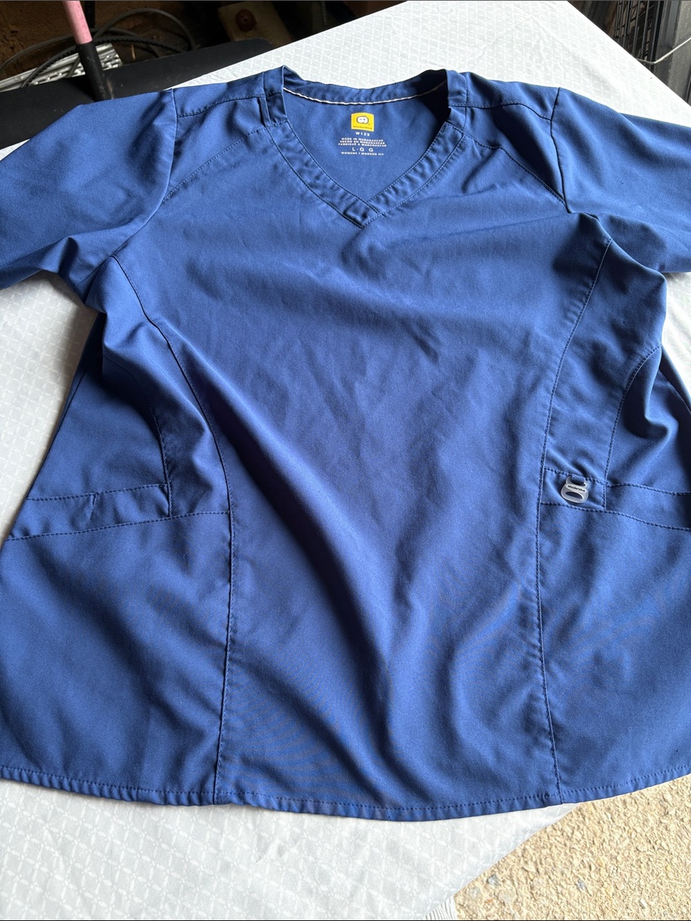 WonderWink Navy Blue V-Neck Scrub Top